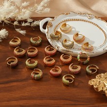 欧美新款复古彩色多巴胺彩虹耳环时尚气质百搭耳饰轻奢高级感耳钉