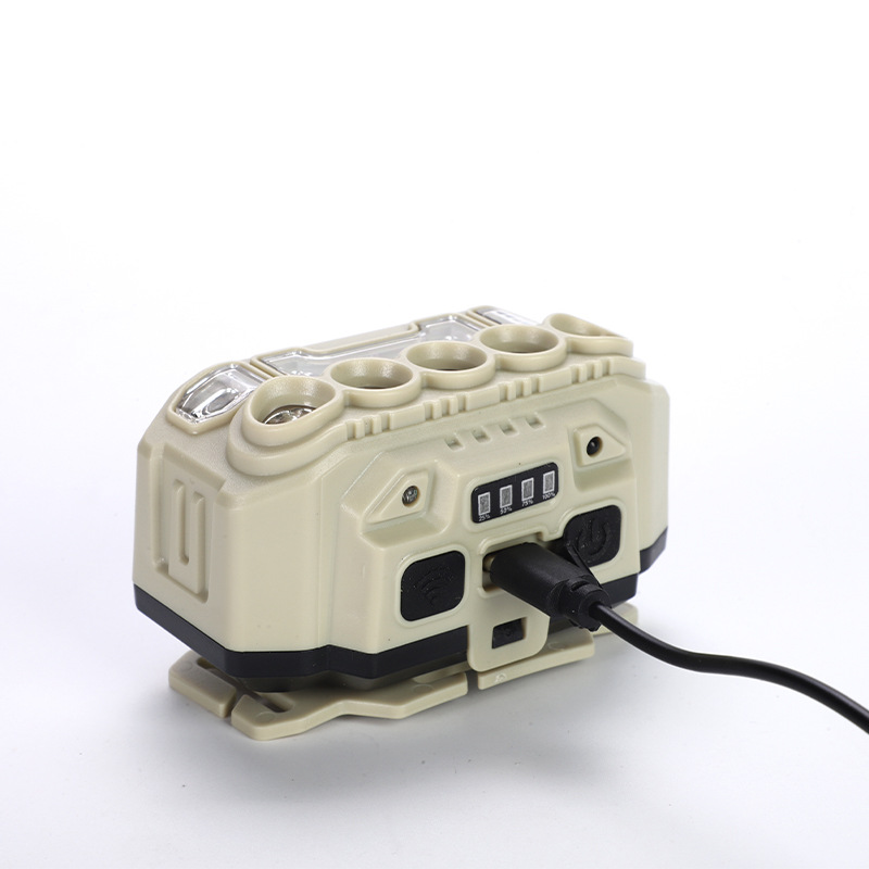 Inventario patente inducción agitando COB faro USB al aire libre carga de larga duración litio eléctrico montar noche correr luz fuerte faro