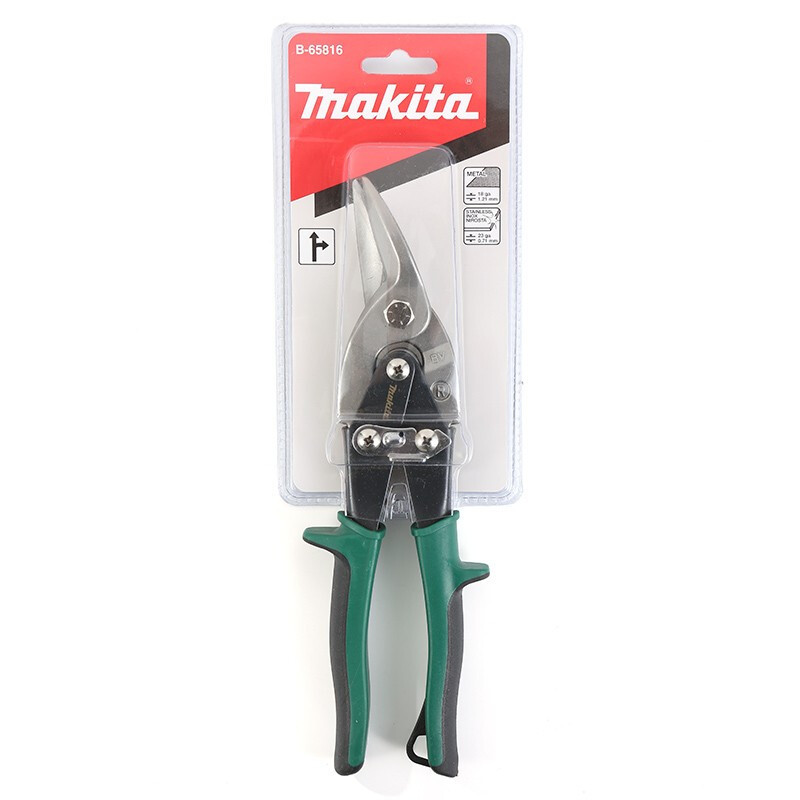 牧田B-65816铁皮剪工业级强力剪刀不锈钢手工航空剪子铁丝 左弯曲