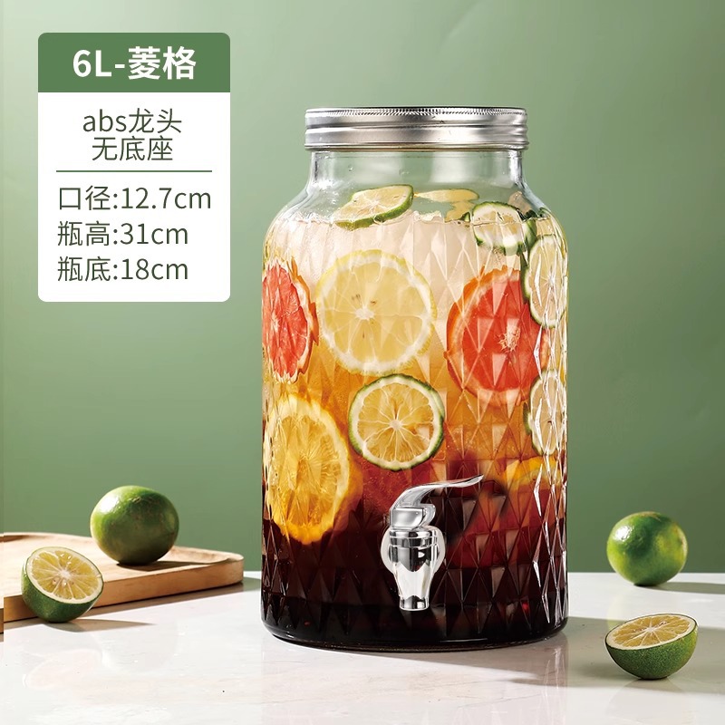 En nombre del barril de Cola, barril de bebida de cerveza, barril de vino de barman, barril de té de frutas con grifo, barril de jugo, contenedor, botella de vidrio