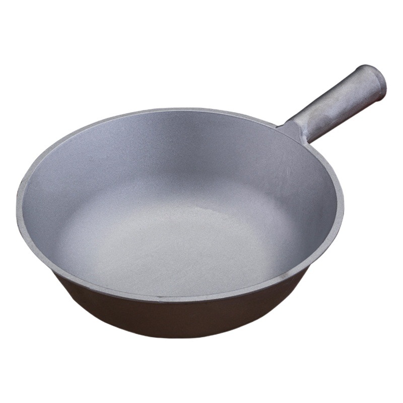 Aluminum ladle old-fashioned thickened pure aluminum ladle long handle large round flat spoon for kitchen