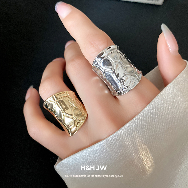 不规则几何纹路开口戒指欧美时尚简约百搭手环轻奢高级感手饰批发|undefined