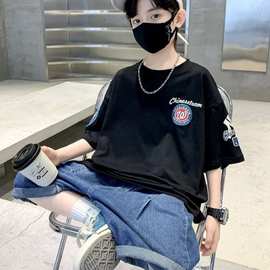 2025男童短袖T恤洋气中大童韩版半袖打底衫男孩夏装上衣儿童体恤