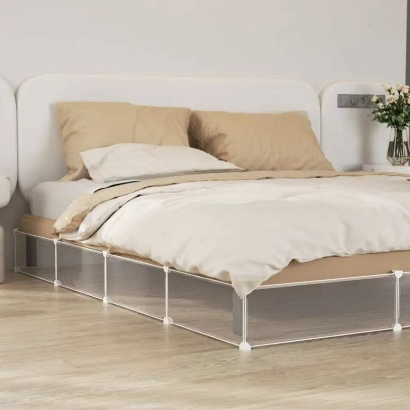 Bajo de la cama deflector anti-gato a prueba de polvo desmontable cerca para mascotas sofá doméstico cama lateral espacio debajo barrera de barrera