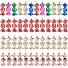 クリスマス装飾プラスチックフラット水玉キャンディ塗装クリスマスツリーペンダントシンプルでかわいいロリポップクリスマスボール