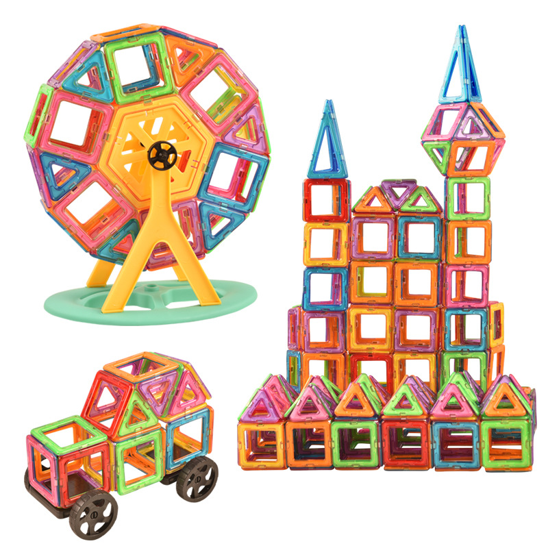 Medium Magnetic Sheet Set Wholesale Plastic Children's Large Particle Assembled Building Blocks Cognitive Educational Toys Factory