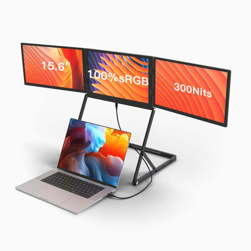 15.6inch Three-Screen Extended Display Monitor, Portable Secondary Screen for Laptops, Ips, Aluminum Alloy Foldable Structure, Oem Odm 15.6inch Three-Screen Extended Display Monitor, Portable Secondary Screen for Laptops, Ips, Aluminum Alloy Foldable Structure, Oem Odm