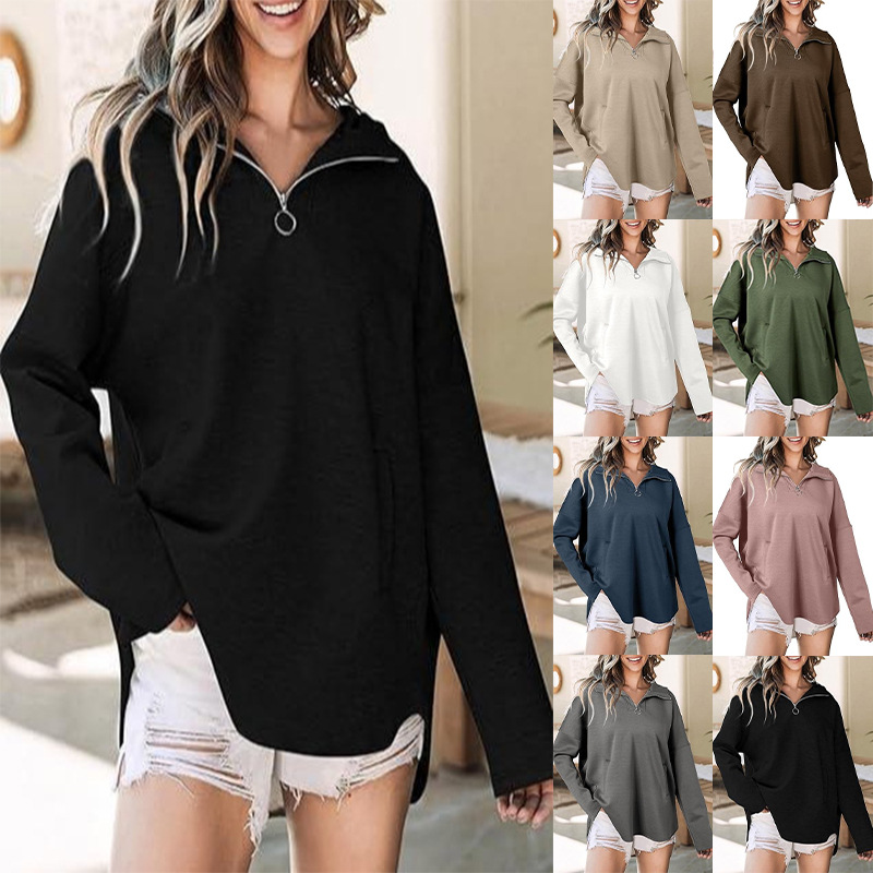 demi-season fashionable trend sweatshirt with zipper