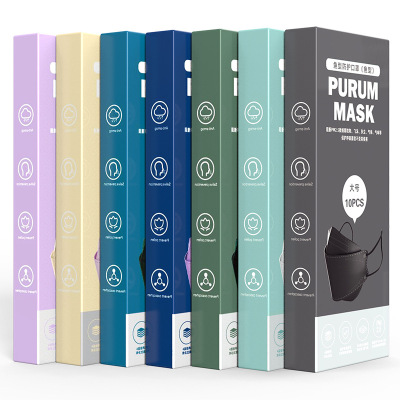 廠家成人版KF94四層99級熔噴魚形防塵透氣防護口罩現貨 十只裝