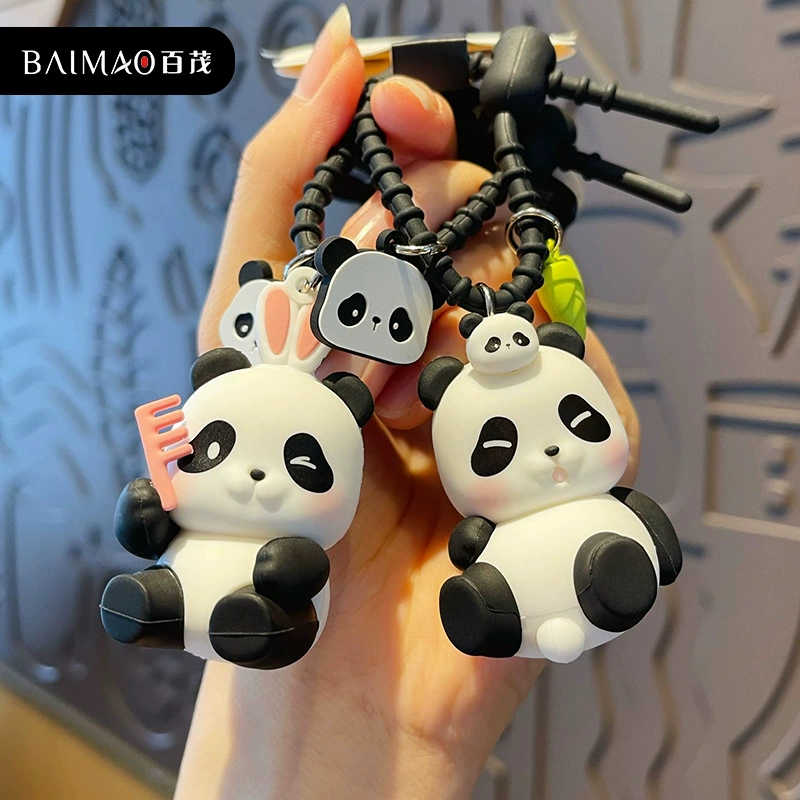 Genuine cartoon cute keychain, doll for beloved for keys, backpack accessory, panda