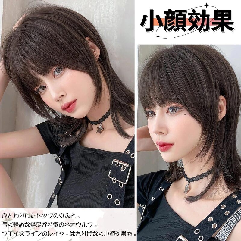 Unisex Wig, Wolf Tail Mullet Style, Medium-Length Hair, Short Hair for Tomboy Look, Can Be Styled, Cosplay Hairpiece Unisex Wig, Wolf Tail Mullet Style, Medium-Length Hair, Short Hair for Tomboy Look, Can Be Styled, Cosplay Hairpiece