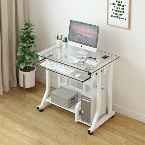 Wholesale Tempered Glass Computer Desktop Table Home Small Notebook Simple Desk Removable Bedroom Work Writing