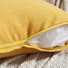 雪尼尔纯色正方形抱枕沙发抱枕套汽车靠垫办公室客厅腰靠午休抱枕