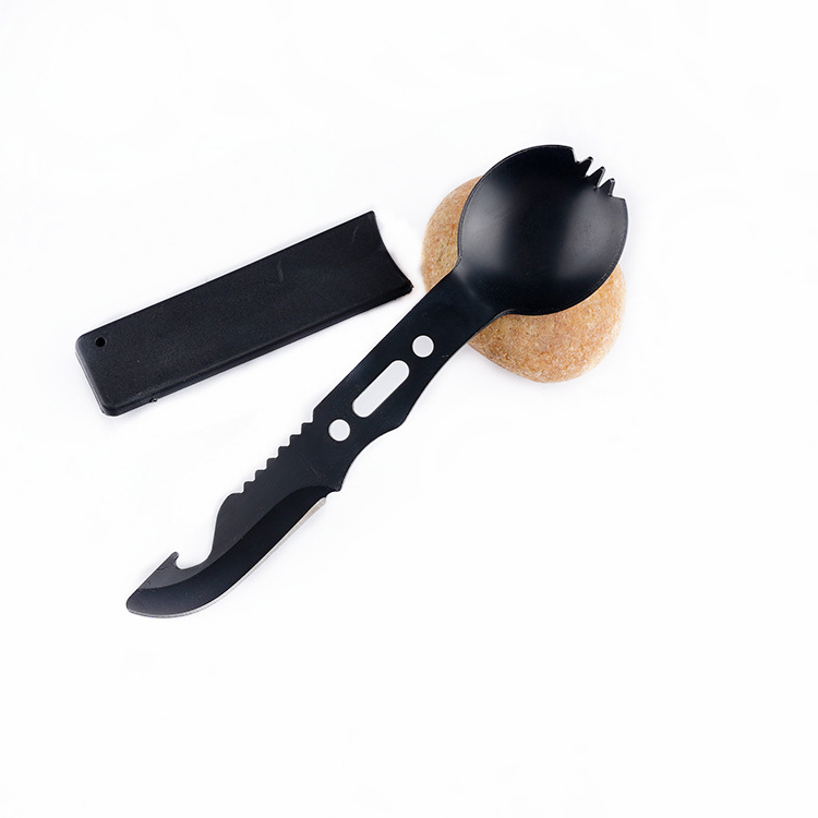 户外营求生多功能露工具口哨刀野餐用品餐具刀叉勺配套便捷携带