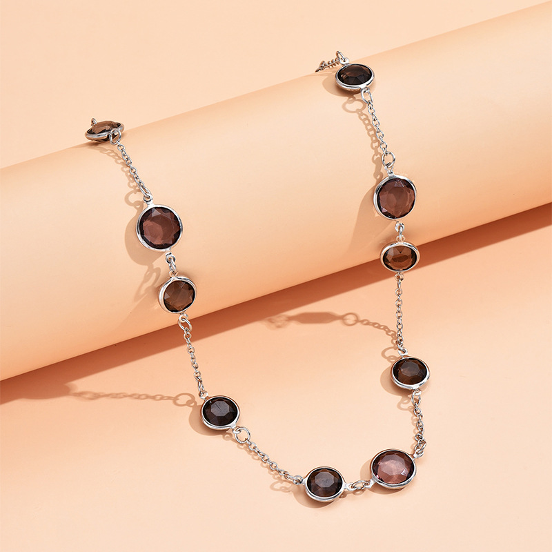 1 Piece Fashion Round Alloy Inlay Glass Bead Womenu0027S Necklace