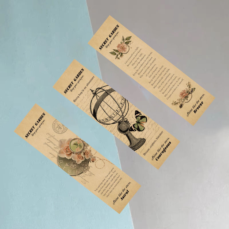 68g Weight Bookmark Stationery Type a Pack of 30 Quantity School, Graduation Occasion Paper Material Letter, Rose Pattern Retro, Pastoral Style A Pack Of 30 Letter Rose School Graduation Paper Retro Pastoral Bookmark 7