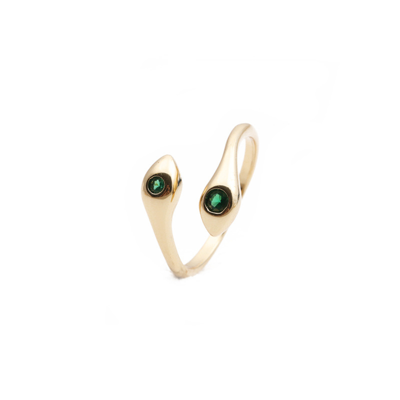 Nihaojewelry Fashion Snake-shape Copper Inlaid Zircon Ring display picture 5