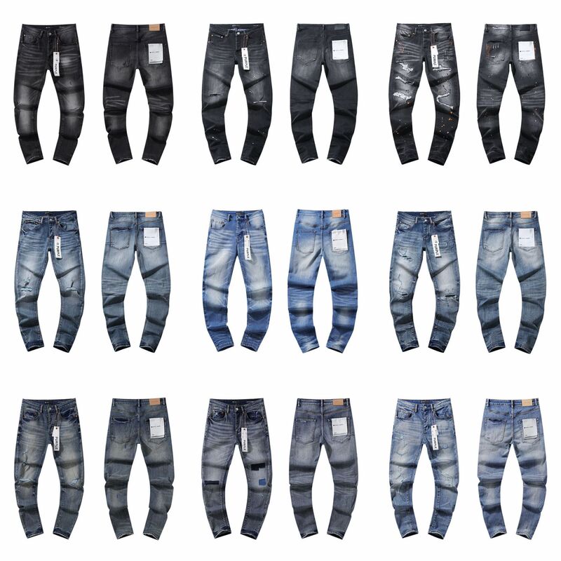 Cross-Border Wholesale Purple American High Street Style Ripped Patch Trendy Retro Straight-Leg Jeans Unisex Cross-Border Wholesale Purple American High Street Style Ripped Patch Trendy Retro Straight-Leg Jeans Unisex