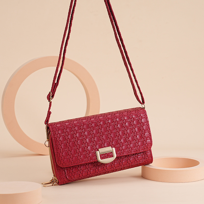 Nuevo tipo de bolso de mujer, bolso de hombro de moda coreana, bolso de teléfono móvil de doble cremallera de gran capacidad, suministro transfronterizo