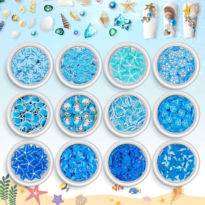 Hawaiian Ocean Nail Art Ornaments Natural Shell Piece Abalone Piece Starfish Metal Rivet Pearl Small Stone Soft Pottery