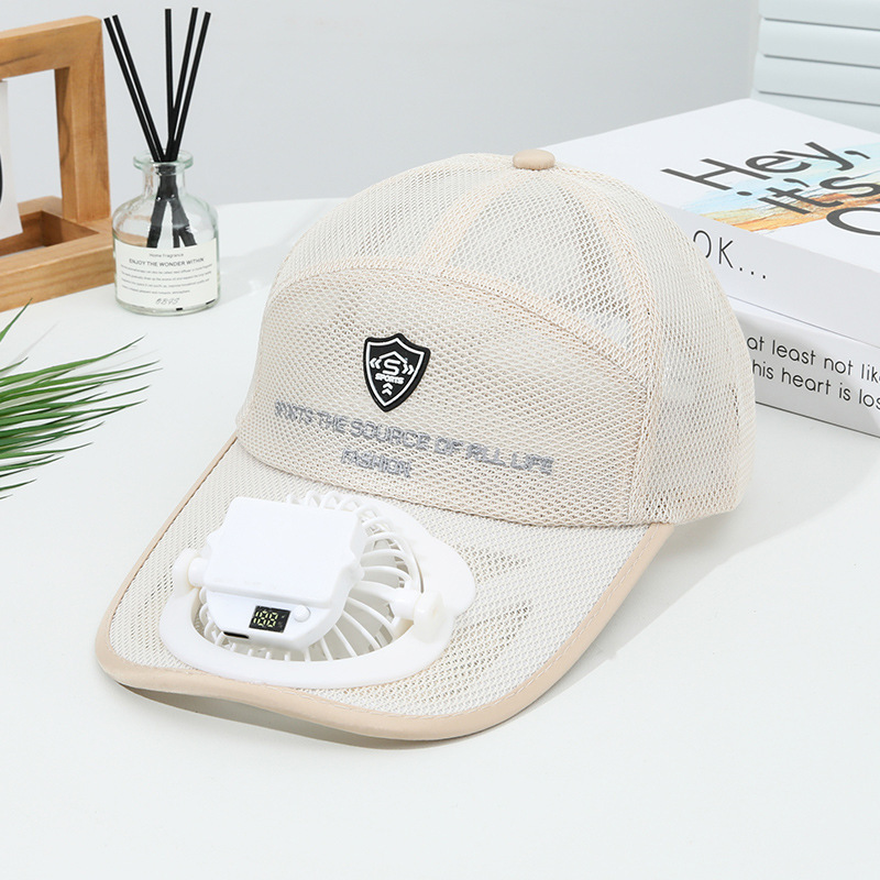 新しいデジタルディスプレイ USB 充電式ファン帽子大人の通気性メッシュ日焼け止め野球帽屋外釣り薄型サンシェード|undefined