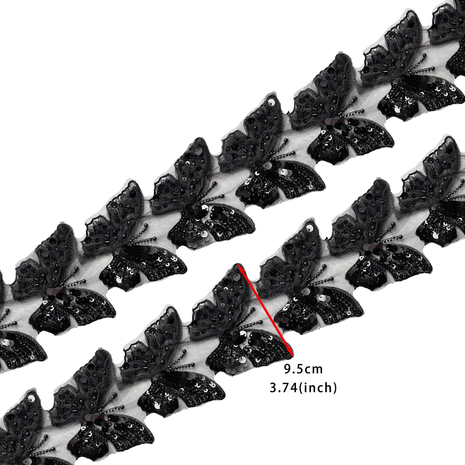 Elemento de mariposa negra exquisita pegada de tela de varios estilos zapatos, sombreros, bolsas, ropa infantil, joyas, accesorios de 13 líneas image 6