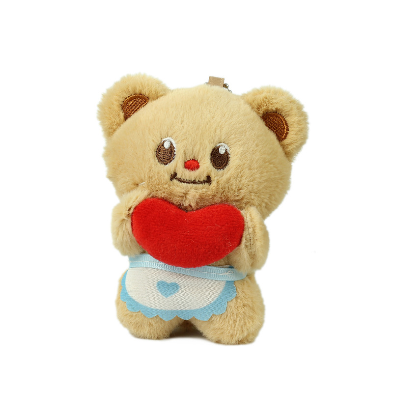 Red celebridad amor mantequilla oso muñeca colgante bolsas escolares muñeca de peluche de dibujos animados pequeña muñeca colgante llavero