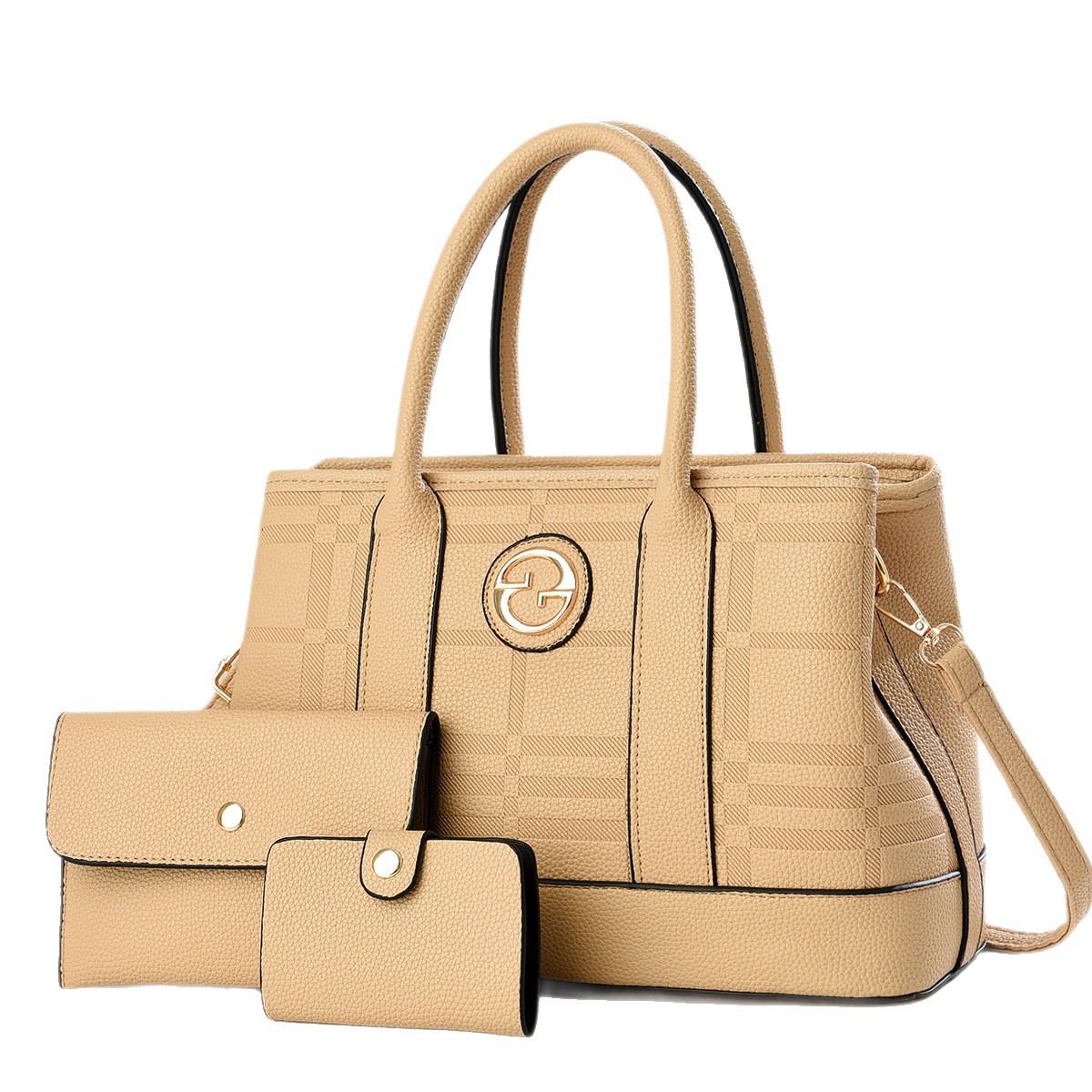 Nuevo traje de tres piezas de color sólido en relieve con costuras, regalo de lujo ligero portátil 2025 nuevo bolso bandolera atmosférico de alta gama