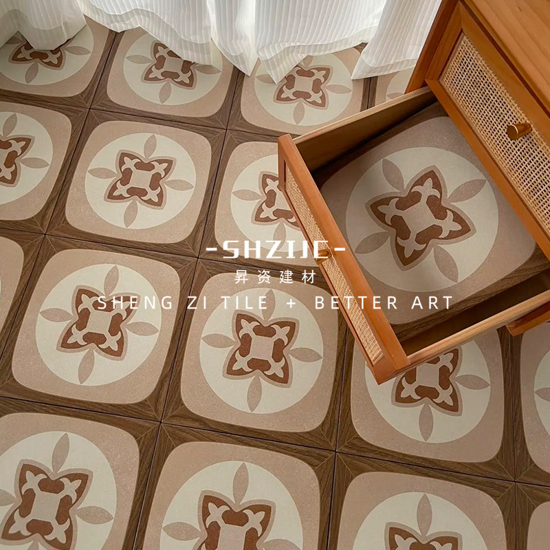 French Retro Style Maillard Tiles 400 Pattern Tiles Kitchen Floor Tiles Bathroom Homestay Floor Tiles Mosaic Antique Tiles