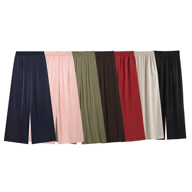 ZA foreign trade spring new casual pants European and American style solid color casual mid-waist jogger pants long pants for women 8741020