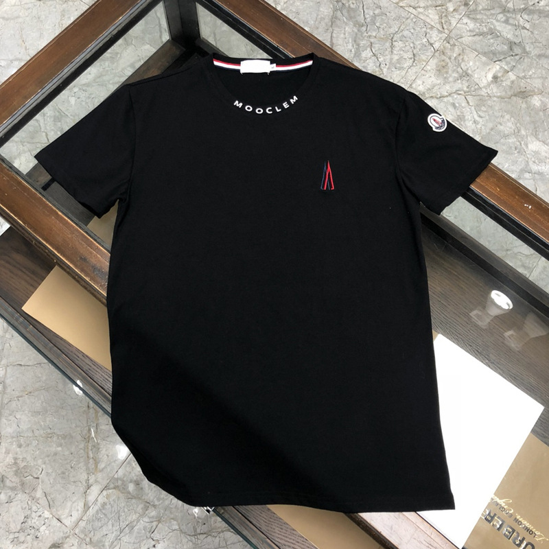 Summer new model Moncler high-quality thin men's mercerized cotton short-sleeve T-shirt with embroidery, round neck ice silk T-shirt for men Summer new model Moncler high-quality thin men's mercerized cotton short-sleeve T-shirt with embroidery, round neck ice silk T-shirt for men