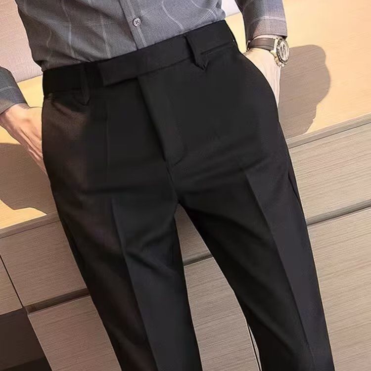 British Yapi Men's Suit Pants, Coffee Color, High end Feeling, Pi Shuai, Formal Business Suit Pants, Autumn Feet Drop Feeling Pants_voghion.com