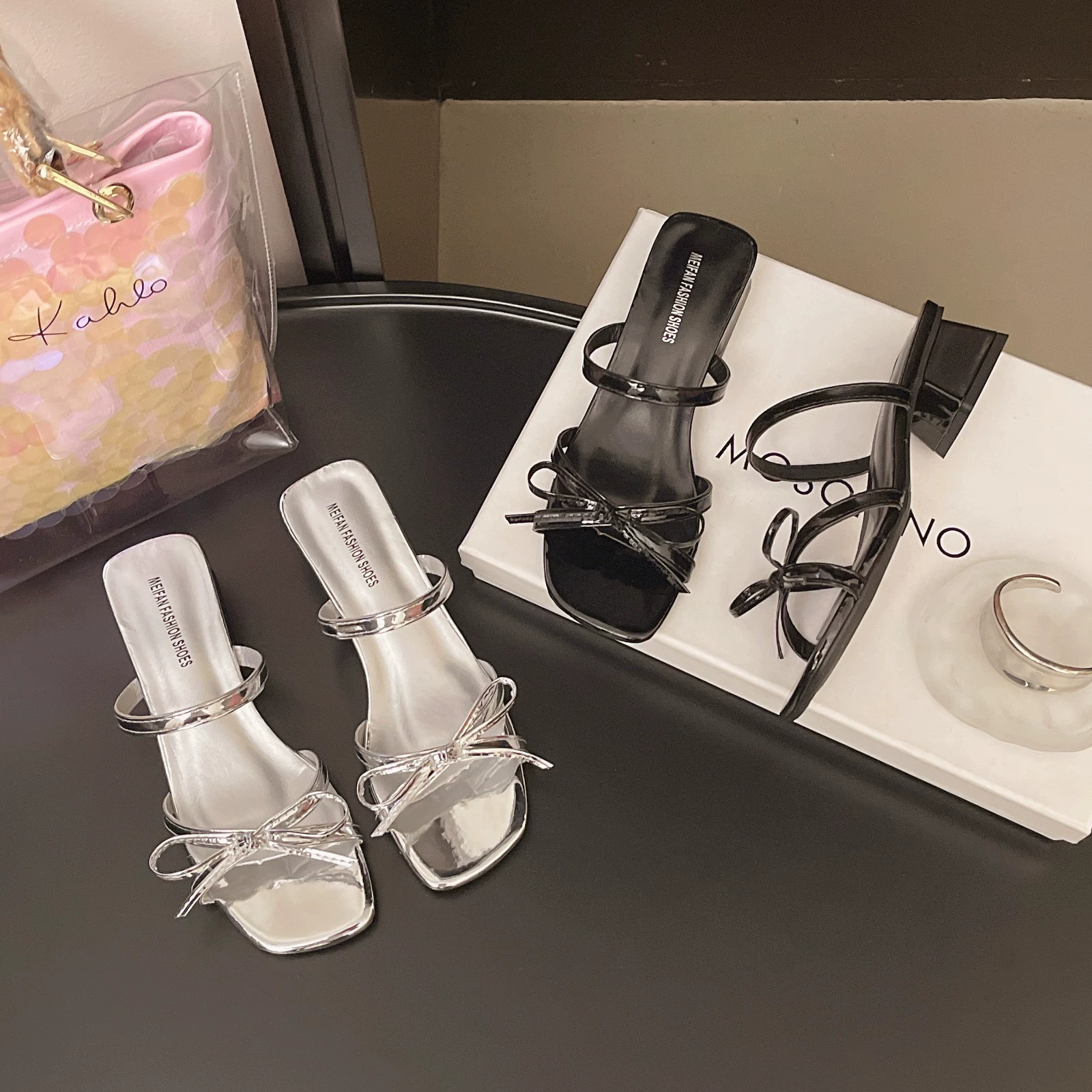 Туфли на толстом каблуке, французские босоножки, босоножки с бантом, новые летние юбки 2025 года, сказочные туфли для верхней одежды