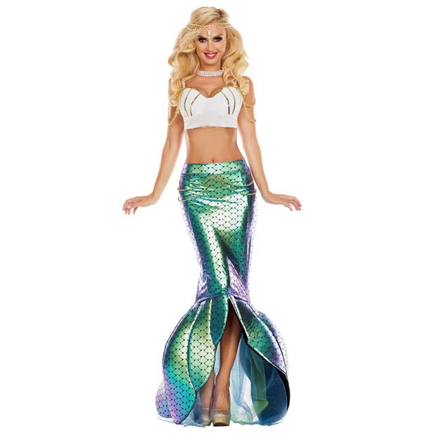 Disfraces de Halloween para adultos, disfraces de sirena para parejas, disfraces de actuación de la reina Cleopatra y la reina faraona del Antiguo Egipto image 2