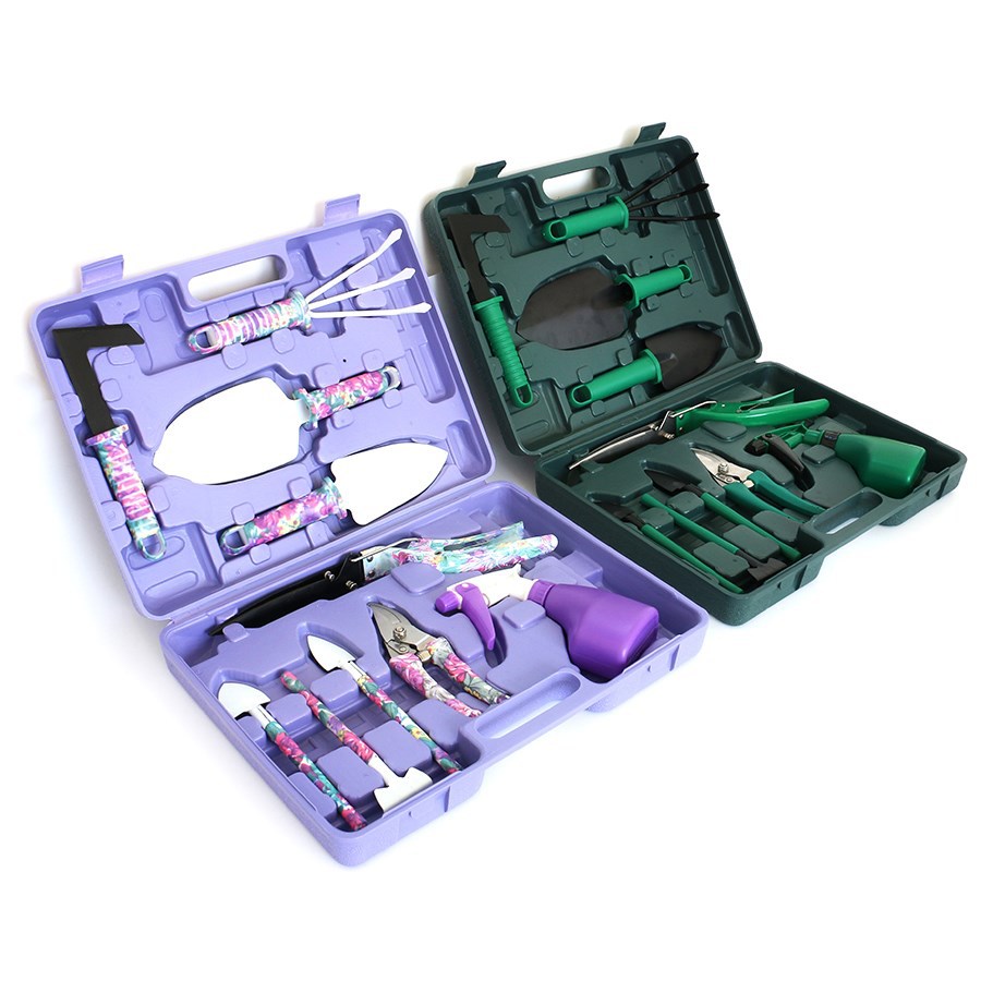 Herramientas de jardinería, regadera, jardinería con plantas en maceta, guantes de poda, juego agrícola de diez piezas, pulverizador