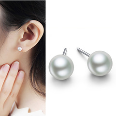 Yiwu jewelry wholesale hot sale simple earrings Japanese and Korean small bean pearl earrings for women