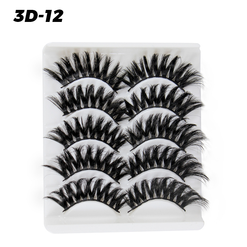 DINGSEN pestañas postizas de fábrica al por mayor 3D pestañas tridimensionales 5 pares Paquete de pestañas tres más de D-46 estilos