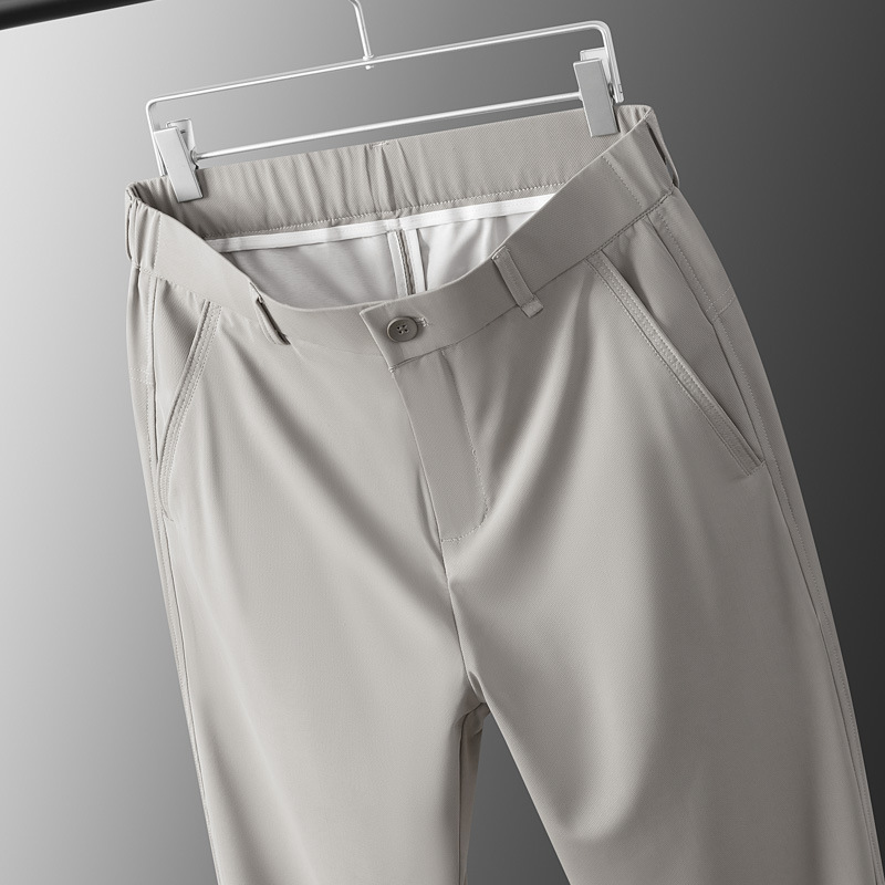 Tapered, versatile, straight-leg trousers, solid color, wrinkle-free, casual trousers for young and middle-aged men, slightly tapered, suitable for work and commuting.
