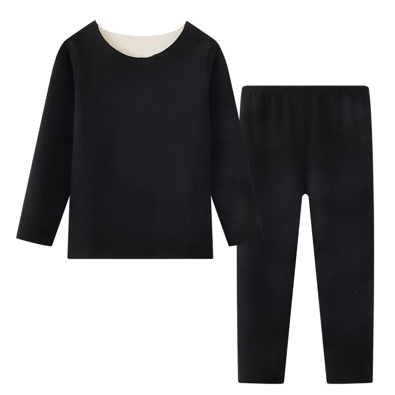 Conjunto de Ropa Interior Térmica para Niños Otoño-Invierno 2025, Color Sólido, Capa Base Básica, Calentamiento, Pantalones de Manga Larga, Pijama de Dos Piezas