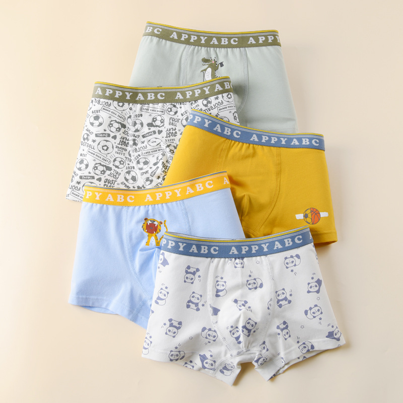 ETX ropa interior para niños 5-pack pantalones cortos de algodón año de nacimiento de la niña boxeadores rojos Año Nuevo cabeza de la ropa interior de los niños