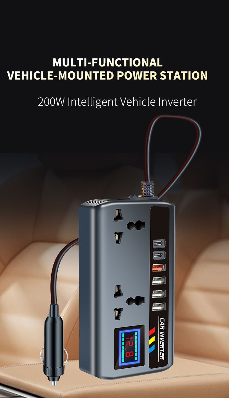 Car Inverter 12V24V Universal to 220V High Power Smart Car Inverter Converter Mobile Phone Charger