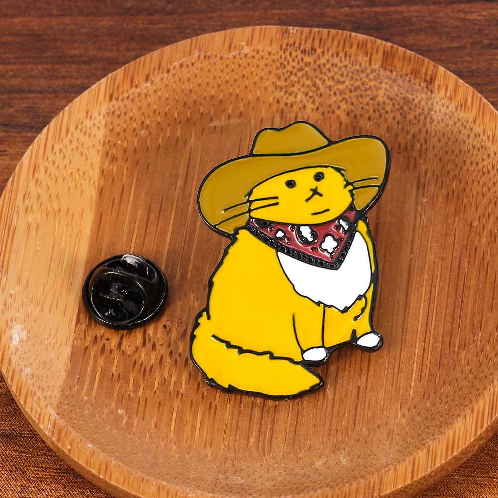 12g Weight Brooches Classification Casual, Daily Occasion Alloy Material Cattle, Cat Pattern Unisex Gender Cute Style Cute Pin Cattle Cat Alloy Unisex Brooches 1