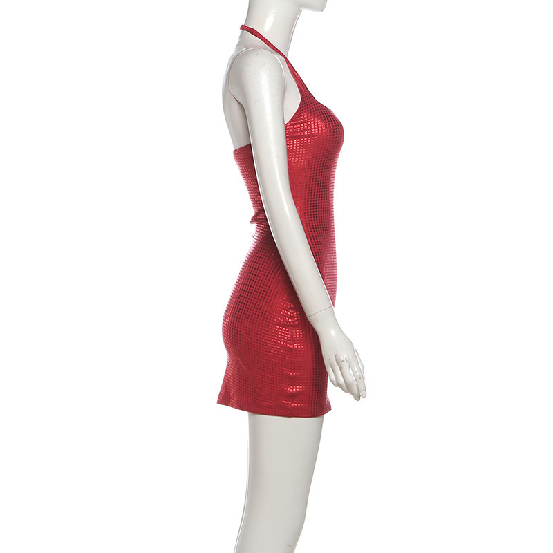 2026 European And American Spring New Fashion Sexy Slim Waist Personality Halter Neck Bodycon Dress For Women_ecoleips.com