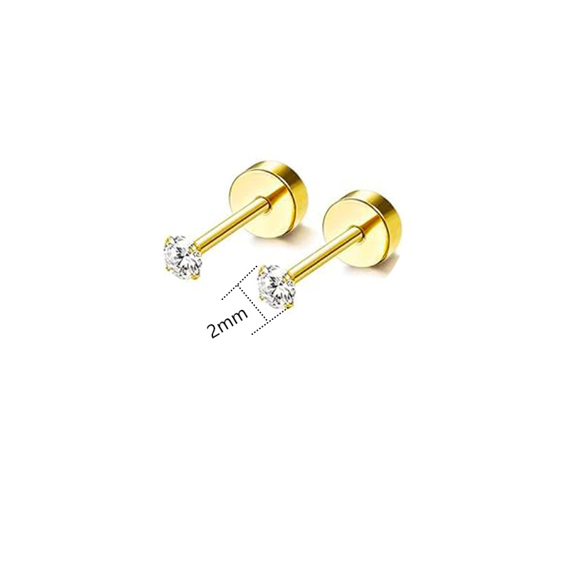 Orecchini piercing in acciaio inossidabile all'ingrosso da 2-5 mm, a quattro punte, in zircone, per naso e labbro, gioielli per le orecchie_voghion.com