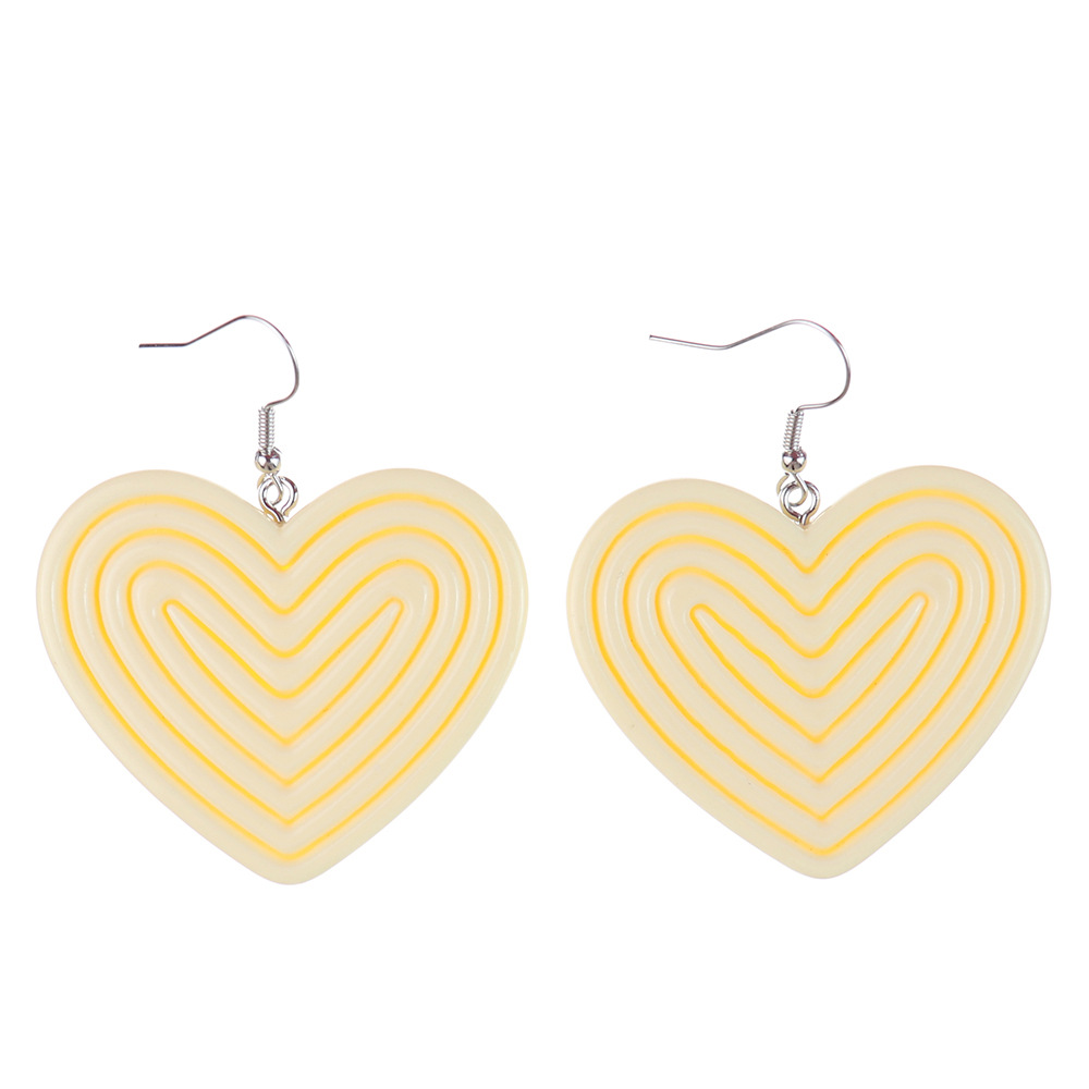 1 Pair Casual Simple Style Heart Shape Plastic Earrings display picture 6