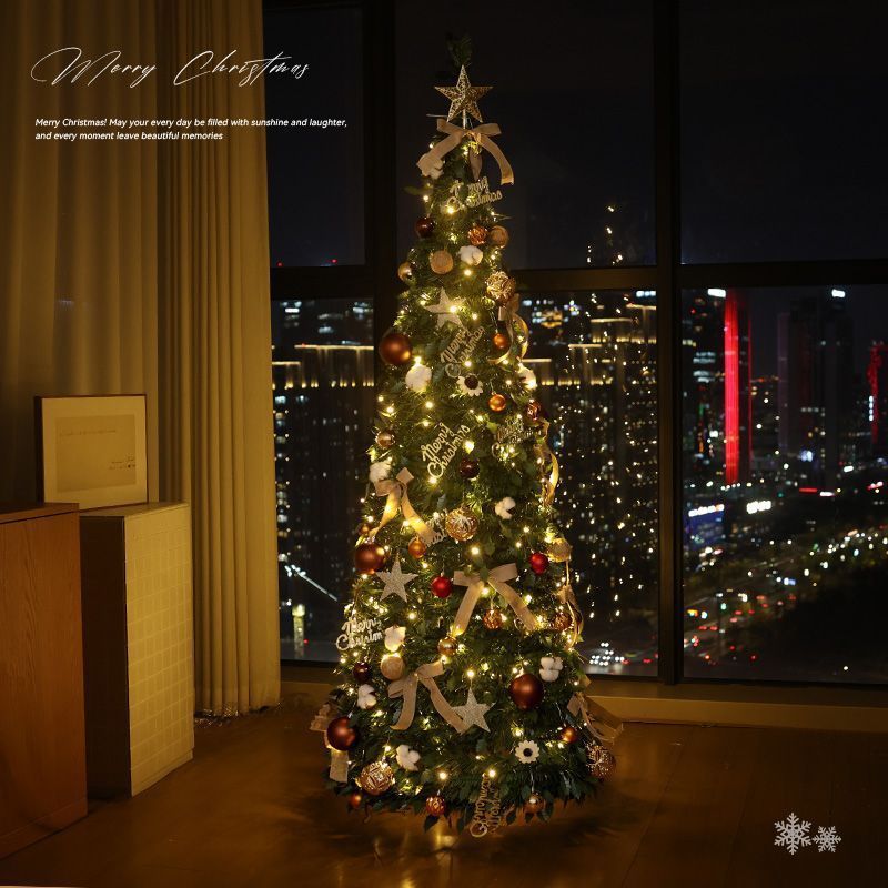 Nuevo árbol de Navidad plegable encryptado luminoso diy decoración de Navidad doméstica en el viento paquete de adornos grandes