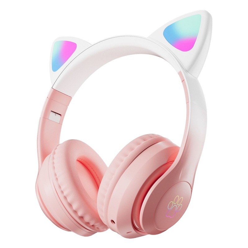 Color de gradiente de STN-28 caliente transfronterizo nuevo gato oído respiración luz luminosa auricular inalámbrico bluetooth auricular trabajador