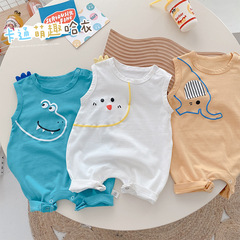 Baby Elephant Sleeveless Jumpsuit 0-2 Years Old Summer Baby Girl Cartoon Jumpsuit Newborn Thin Romper ML671