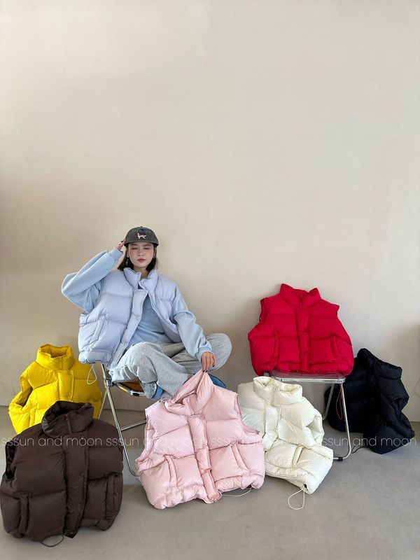 糖果色羽绒棉服马甲女2025年新款立领加厚宽松短款背心外套潮|undefined