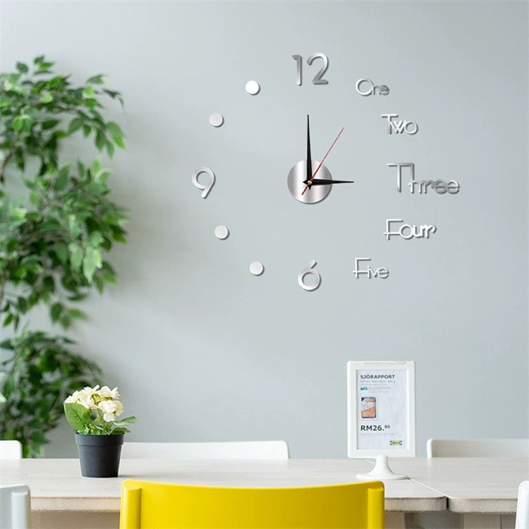 3D настенные часы Amazon Creative Acrylic Hanging Clock DIY Clock Silent Wall Paste Clock Manufacturer Supply